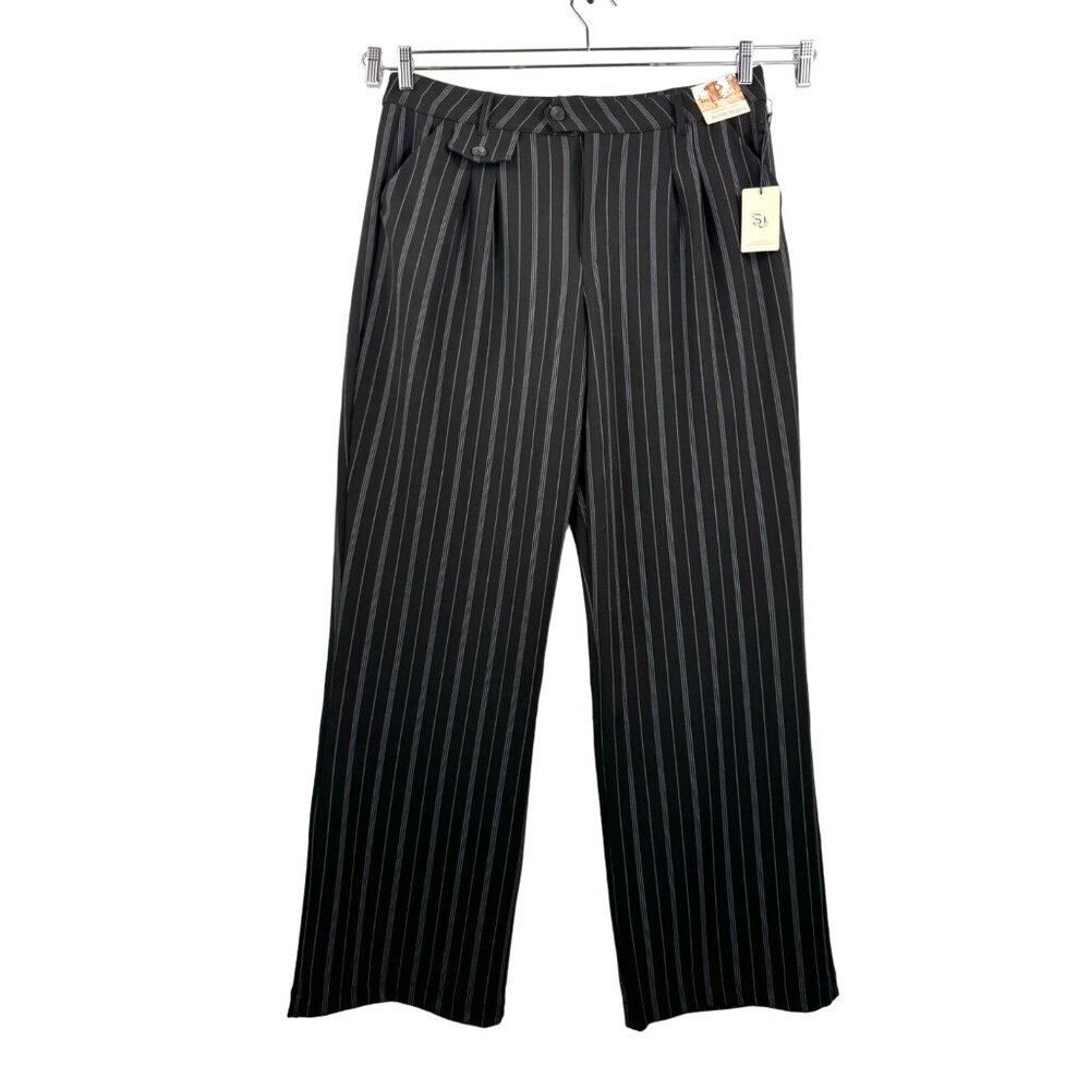 Sincerely Jules Pleated pin striped wide leg Trousers sz XL 90s‎